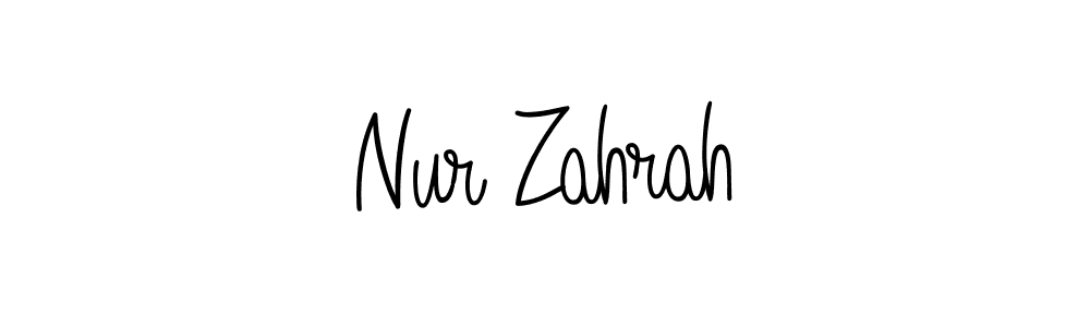 You should practise on your own different ways (Angelique-Rose-font-FFP) to write your name (Nur Zahrah) in signature. don't let someone else do it for you. Nur Zahrah signature style 5 images and pictures png