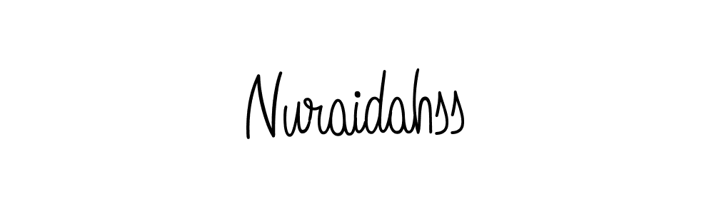You should practise on your own different ways (Angelique-Rose-font-FFP) to write your name (Nuraidahss) in signature. don't let someone else do it for you. Nuraidahss signature style 5 images and pictures png