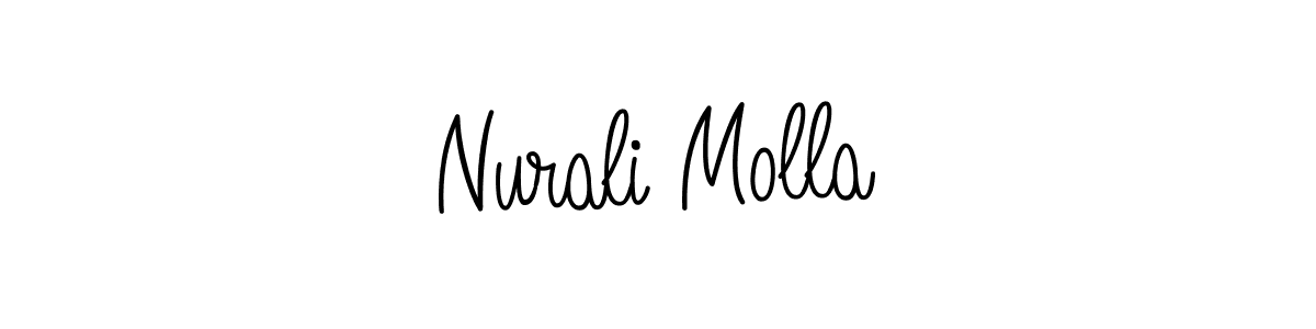 The best way (Angelique-Rose-font-FFP) to make a short signature is to pick only two or three words in your name. The name Nurali Molla include a total of six letters. For converting this name. Nurali Molla signature style 5 images and pictures png