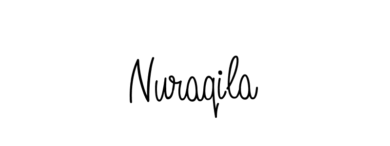 Use a signature maker to create a handwritten signature online. With this signature software, you can design (Angelique-Rose-font-FFP) your own signature for name Nuraqila. Nuraqila signature style 5 images and pictures png