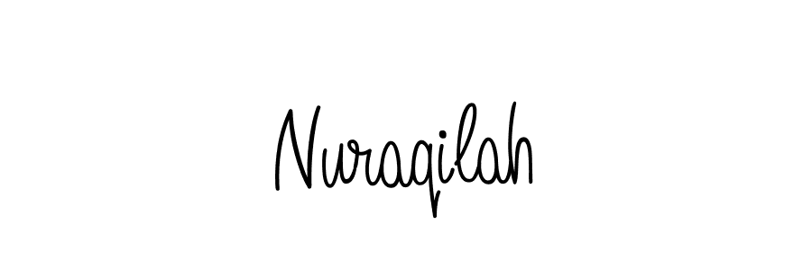 Use a signature maker to create a handwritten signature online. With this signature software, you can design (Angelique-Rose-font-FFP) your own signature for name Nuraqilah. Nuraqilah signature style 5 images and pictures png