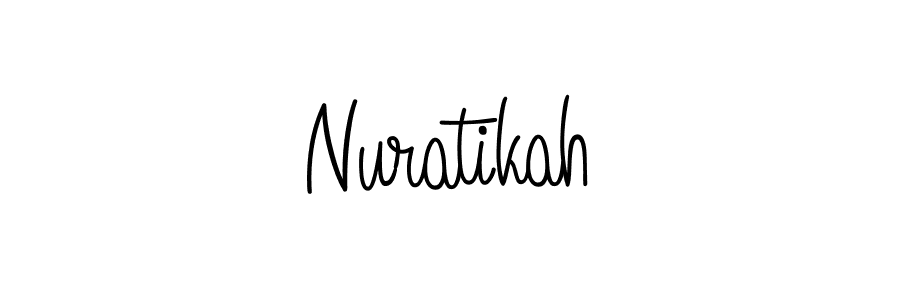 Nuratikah stylish signature style. Best Handwritten Sign (Angelique-Rose-font-FFP) for my name. Handwritten Signature Collection Ideas for my name Nuratikah. Nuratikah signature style 5 images and pictures png