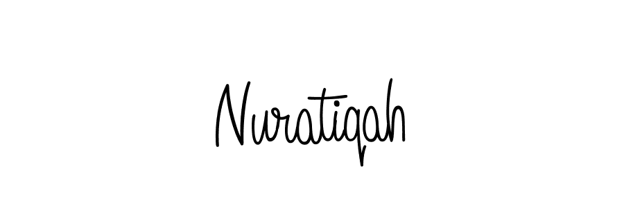 How to make Nuratiqah name signature. Use Angelique-Rose-font-FFP style for creating short signs online. This is the latest handwritten sign. Nuratiqah signature style 5 images and pictures png