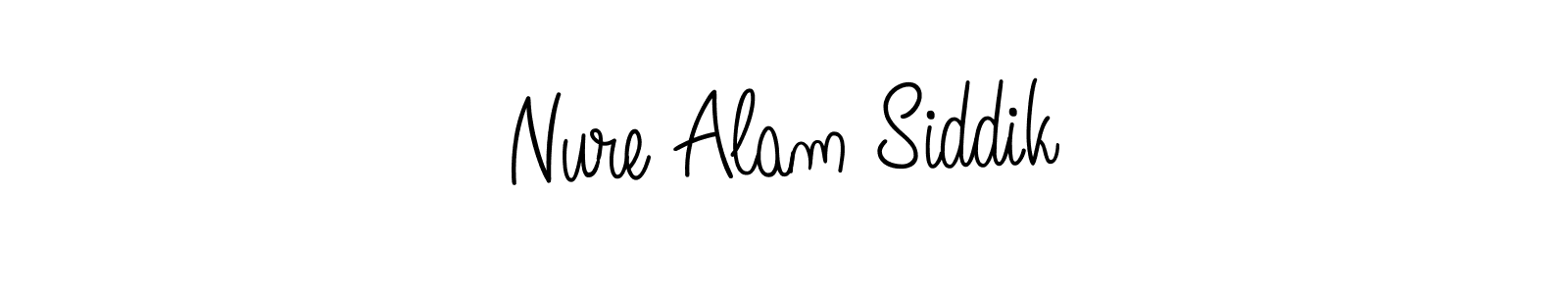 The best way (Angelique-Rose-font-FFP) to make a short signature is to pick only two or three words in your name. The name Nure Alam Siddik include a total of six letters. For converting this name. Nure Alam Siddik signature style 5 images and pictures png