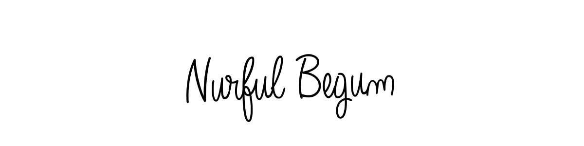 Make a beautiful signature design for name Nurful Begum. With this signature (Angelique-Rose-font-FFP) style, you can create a handwritten signature for free. Nurful Begum signature style 5 images and pictures png