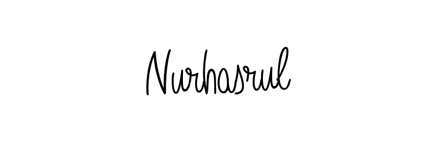 How to make Nurhasrul name signature. Use Angelique-Rose-font-FFP style for creating short signs online. This is the latest handwritten sign. Nurhasrul signature style 5 images and pictures png