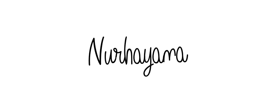 Create a beautiful signature design for name Nurhayana. With this signature (Angelique-Rose-font-FFP) fonts, you can make a handwritten signature for free. Nurhayana signature style 5 images and pictures png
