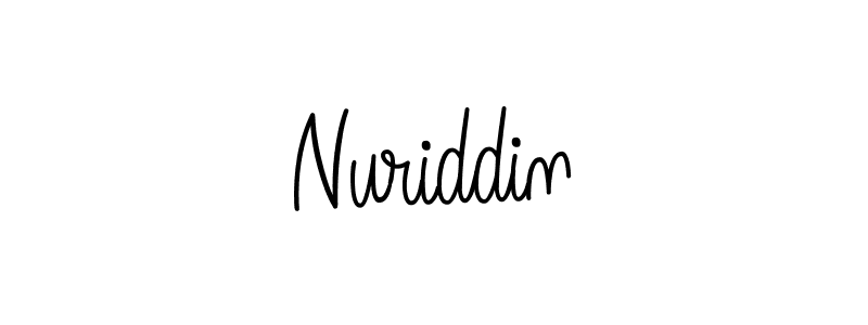 How to make Nuriddin name signature. Use Angelique-Rose-font-FFP style for creating short signs online. This is the latest handwritten sign. Nuriddin signature style 5 images and pictures png