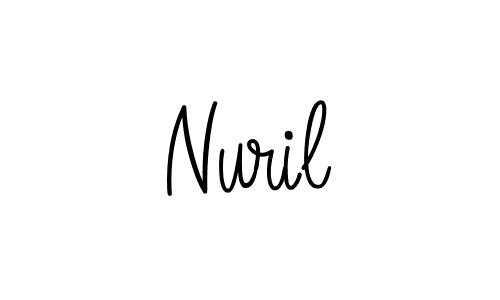 Nuril stylish signature style. Best Handwritten Sign (Angelique-Rose-font-FFP) for my name. Handwritten Signature Collection Ideas for my name Nuril. Nuril signature style 5 images and pictures png