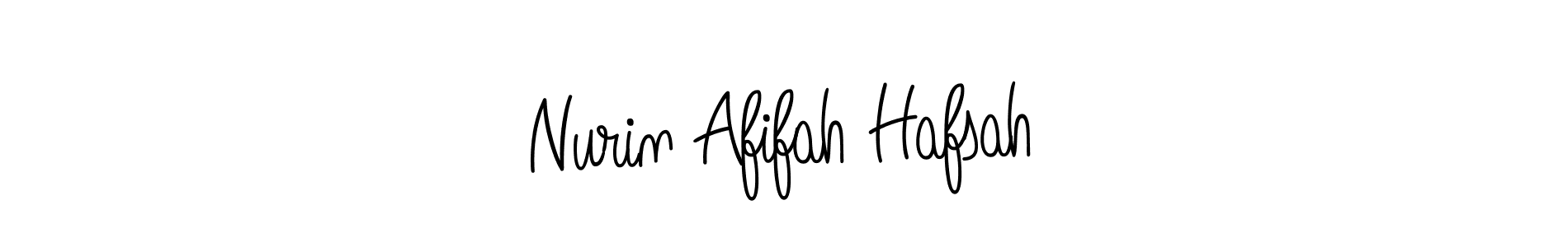 You should practise on your own different ways (Angelique-Rose-font-FFP) to write your name (Nurin Afifah Hafsah) in signature. don't let someone else do it for you. Nurin Afifah Hafsah signature style 5 images and pictures png