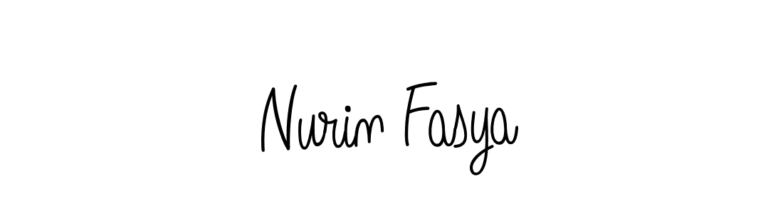 Make a beautiful signature design for name Nurin Fasya. With this signature (Angelique-Rose-font-FFP) style, you can create a handwritten signature for free. Nurin Fasya signature style 5 images and pictures png