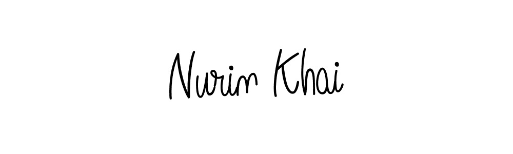 Use a signature maker to create a handwritten signature online. With this signature software, you can design (Angelique-Rose-font-FFP) your own signature for name Nurin Khai. Nurin Khai signature style 5 images and pictures png
