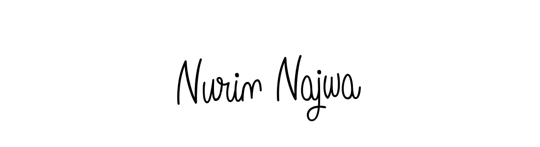 You should practise on your own different ways (Angelique-Rose-font-FFP) to write your name (Nurin Najwa) in signature. don't let someone else do it for you. Nurin Najwa signature style 5 images and pictures png
