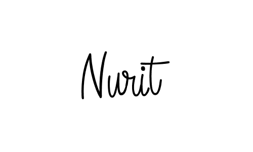 Use a signature maker to create a handwritten signature online. With this signature software, you can design (Angelique-Rose-font-FFP) your own signature for name Nurit. Nurit signature style 5 images and pictures png