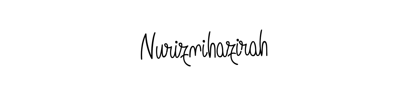 Also we have Nuriznihazirah name is the best signature style. Create professional handwritten signature collection using Angelique-Rose-font-FFP autograph style. Nuriznihazirah signature style 5 images and pictures png
