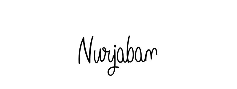 How to make Nurjaban name signature. Use Angelique-Rose-font-FFP style for creating short signs online. This is the latest handwritten sign. Nurjaban signature style 5 images and pictures png