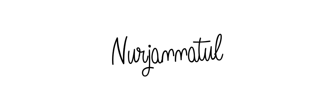 Nurjannatul stylish signature style. Best Handwritten Sign (Angelique-Rose-font-FFP) for my name. Handwritten Signature Collection Ideas for my name Nurjannatul. Nurjannatul signature style 5 images and pictures png