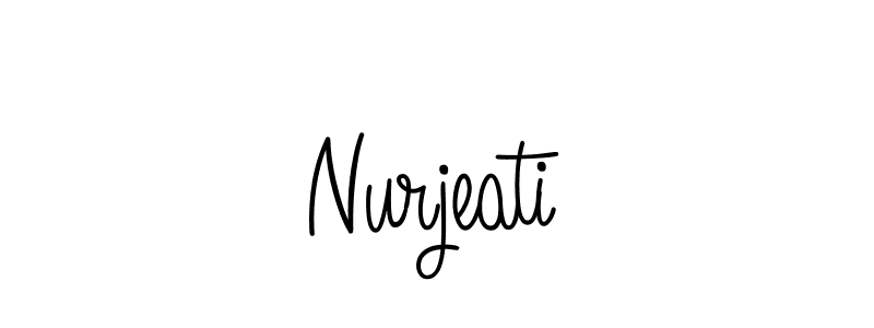 Make a beautiful signature design for name Nurjeati. With this signature (Angelique-Rose-font-FFP) style, you can create a handwritten signature for free. Nurjeati signature style 5 images and pictures png