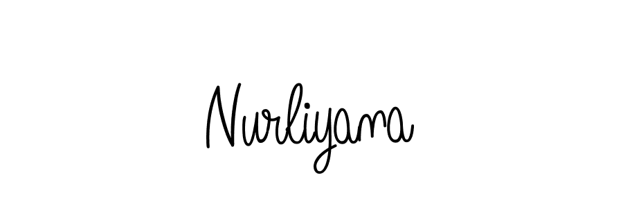 You should practise on your own different ways (Angelique-Rose-font-FFP) to write your name (Nurliyana) in signature. don't let someone else do it for you. Nurliyana signature style 5 images and pictures png