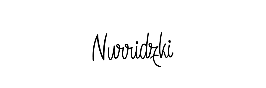 Use a signature maker to create a handwritten signature online. With this signature software, you can design (Angelique-Rose-font-FFP) your own signature for name Nurridzki. Nurridzki signature style 5 images and pictures png