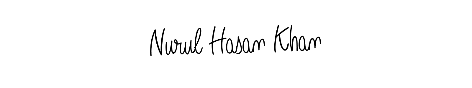 You should practise on your own different ways (Angelique-Rose-font-FFP) to write your name (Nurul Hasan Khan) in signature. don't let someone else do it for you. Nurul Hasan Khan signature style 5 images and pictures png