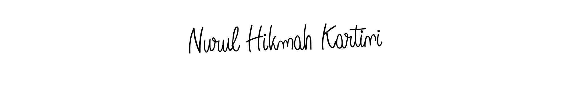 Create a beautiful signature design for name Nurul Hikmah Kartini. With this signature (Angelique-Rose-font-FFP) fonts, you can make a handwritten signature for free. Nurul Hikmah Kartini signature style 5 images and pictures png