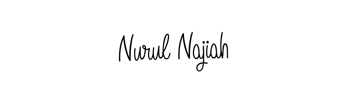 Make a beautiful signature design for name Nurul Najiah. With this signature (Angelique-Rose-font-FFP) style, you can create a handwritten signature for free. Nurul Najiah signature style 5 images and pictures png