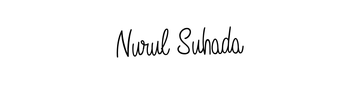 The best way (Angelique-Rose-font-FFP) to make a short signature is to pick only two or three words in your name. The name Nurul Suhada include a total of six letters. For converting this name. Nurul Suhada signature style 5 images and pictures png