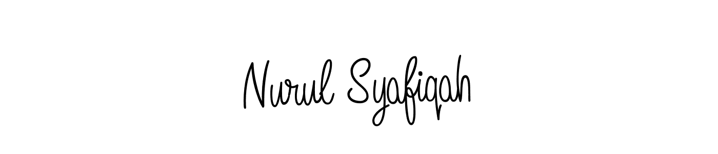 This is the best signature style for the Nurul Syafiqah name. Also you like these signature font (Angelique-Rose-font-FFP). Mix name signature. Nurul Syafiqah signature style 5 images and pictures png