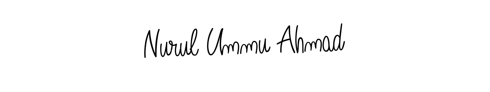 How to Draw Nurul Ummu Ahmad signature style? Angelique-Rose-font-FFP is a latest design signature styles for name Nurul Ummu Ahmad. Nurul Ummu Ahmad signature style 5 images and pictures png