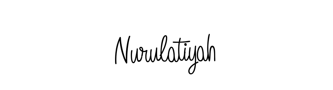 Make a beautiful signature design for name Nurulatiyah. With this signature (Angelique-Rose-font-FFP) style, you can create a handwritten signature for free. Nurulatiyah signature style 5 images and pictures png