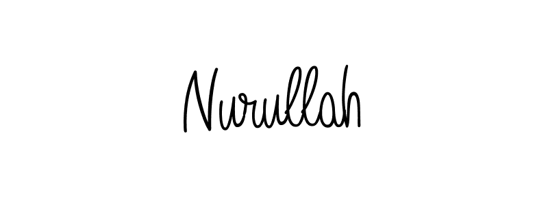 Use a signature maker to create a handwritten signature online. With this signature software, you can design (Angelique-Rose-font-FFP) your own signature for name Nurullah. Nurullah signature style 5 images and pictures png