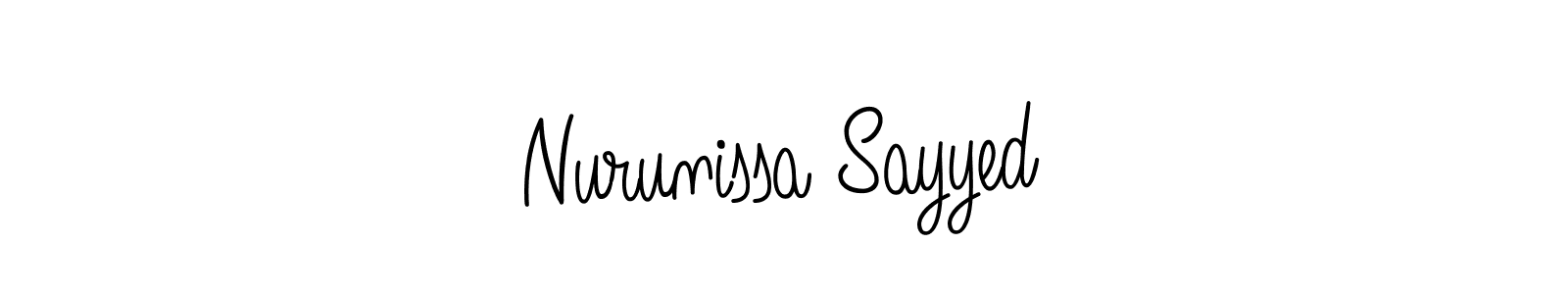 How to make Nurunissa Sayyed signature? Angelique-Rose-font-FFP is a professional autograph style. Create handwritten signature for Nurunissa Sayyed name. Nurunissa Sayyed signature style 5 images and pictures png