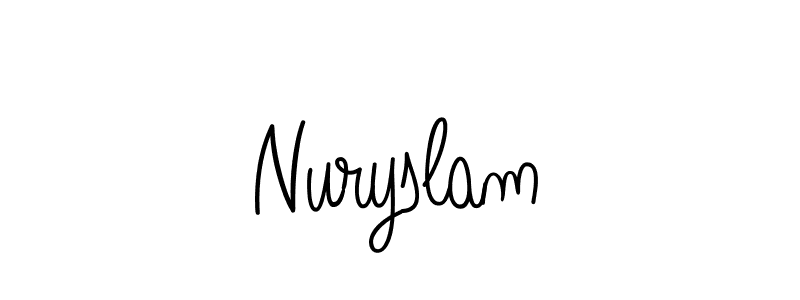 The best way (Angelique-Rose-font-FFP) to make a short signature is to pick only two or three words in your name. The name Nuryslam include a total of six letters. For converting this name. Nuryslam signature style 5 images and pictures png