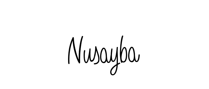 The best way (Angelique-Rose-font-FFP) to make a short signature is to pick only two or three words in your name. The name Nusayba include a total of six letters. For converting this name. Nusayba signature style 5 images and pictures png