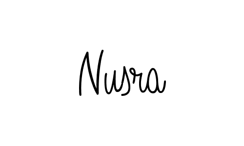 Use a signature maker to create a handwritten signature online. With this signature software, you can design (Angelique-Rose-font-FFP) your own signature for name Nusra. Nusra signature style 5 images and pictures png