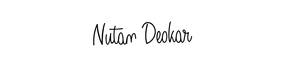 The best way (Angelique-Rose-font-FFP) to make a short signature is to pick only two or three words in your name. The name Nutan Deokar include a total of six letters. For converting this name. Nutan Deokar signature style 5 images and pictures png