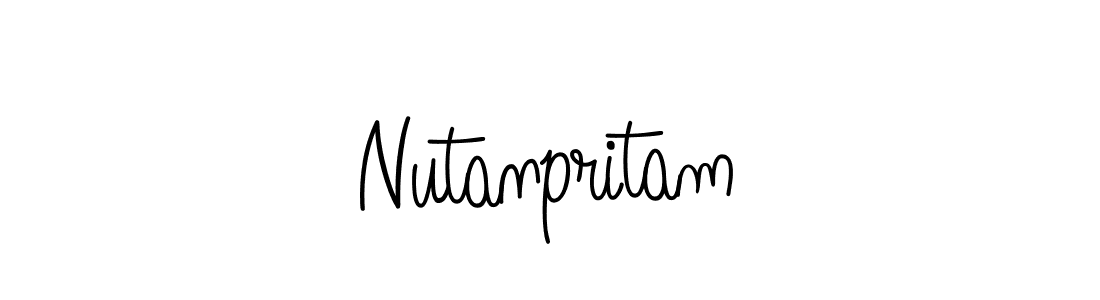 Nutanpritam stylish signature style. Best Handwritten Sign (Angelique-Rose-font-FFP) for my name. Handwritten Signature Collection Ideas for my name Nutanpritam. Nutanpritam signature style 5 images and pictures png