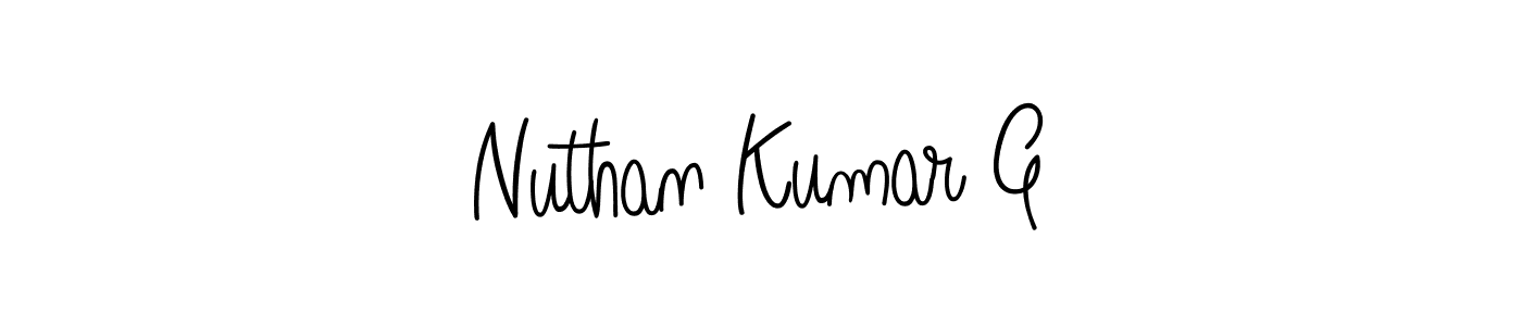 Use a signature maker to create a handwritten signature online. With this signature software, you can design (Angelique-Rose-font-FFP) your own signature for name Nuthan Kumar G. Nuthan Kumar G signature style 5 images and pictures png