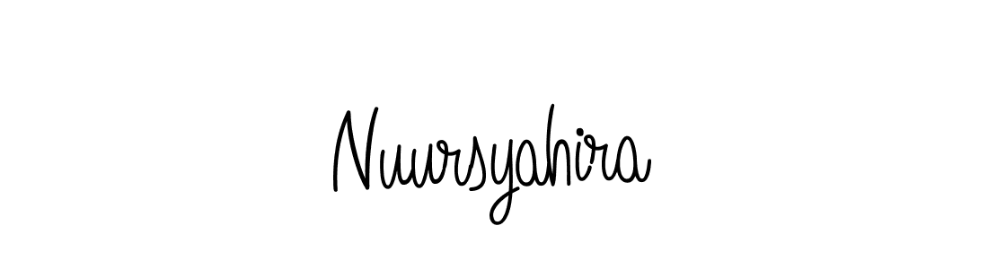 You should practise on your own different ways (Angelique-Rose-font-FFP) to write your name (Nuursyahira) in signature. don't let someone else do it for you. Nuursyahira signature style 5 images and pictures png