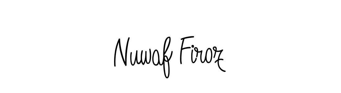 Check out images of Autograph of Nuwaf Firoz name. Actor Nuwaf Firoz Signature Style. Angelique-Rose-font-FFP is a professional sign style online. Nuwaf Firoz signature style 5 images and pictures png