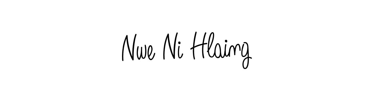 Nwe Ni Hlaing stylish signature style. Best Handwritten Sign (Angelique-Rose-font-FFP) for my name. Handwritten Signature Collection Ideas for my name Nwe Ni Hlaing. Nwe Ni Hlaing signature style 5 images and pictures png