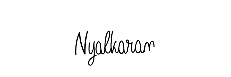 Make a beautiful signature design for name Nyalkaran. With this signature (Angelique-Rose-font-FFP) style, you can create a handwritten signature for free. Nyalkaran signature style 5 images and pictures png