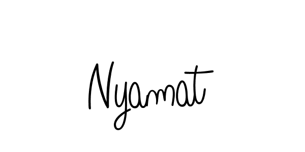 Design your own signature with our free online signature maker. With this signature software, you can create a handwritten (Angelique-Rose-font-FFP) signature for name Nyamat. Nyamat signature style 5 images and pictures png