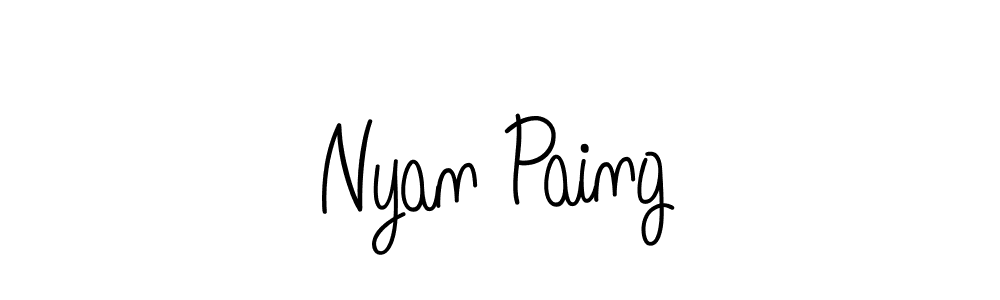 Make a beautiful signature design for name Nyan Paing. With this signature (Angelique-Rose-font-FFP) style, you can create a handwritten signature for free. Nyan Paing signature style 5 images and pictures png