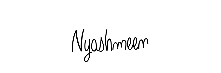 Nyashmeen stylish signature style. Best Handwritten Sign (Angelique-Rose-font-FFP) for my name. Handwritten Signature Collection Ideas for my name Nyashmeen. Nyashmeen signature style 5 images and pictures png