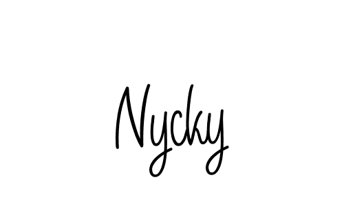 How to make Nycky signature? Angelique-Rose-font-FFP is a professional autograph style. Create handwritten signature for Nycky name. Nycky signature style 5 images and pictures png