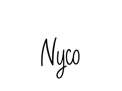 Make a beautiful signature design for name Nyco. With this signature (Angelique-Rose-font-FFP) style, you can create a handwritten signature for free. Nyco signature style 5 images and pictures png