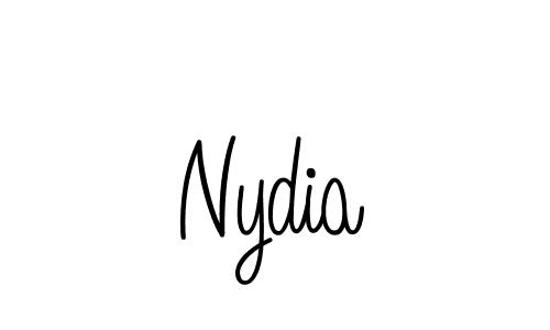 Nydia stylish signature style. Best Handwritten Sign (Angelique-Rose-font-FFP) for my name. Handwritten Signature Collection Ideas for my name Nydia. Nydia signature style 5 images and pictures png