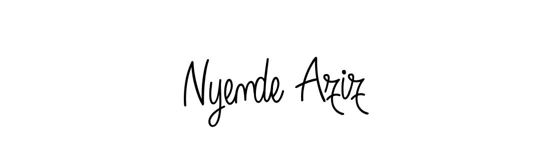 How to make Nyende Aziz name signature. Use Angelique-Rose-font-FFP style for creating short signs online. This is the latest handwritten sign. Nyende Aziz signature style 5 images and pictures png